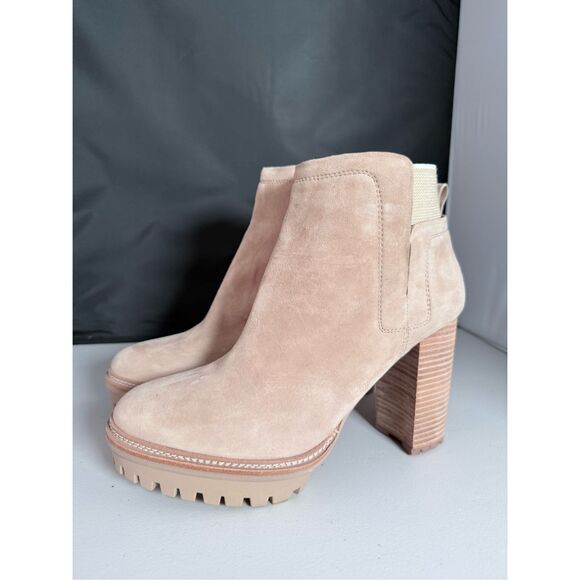 Vince Camuto Erinia Laceless Lug Sole‎ Booties Womens 11M Taupe Boho Fall Grunge - Picture 3 of 14